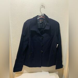 NWOT Nina Mclemore Navy blue Jacket Loop Buttons Size M
